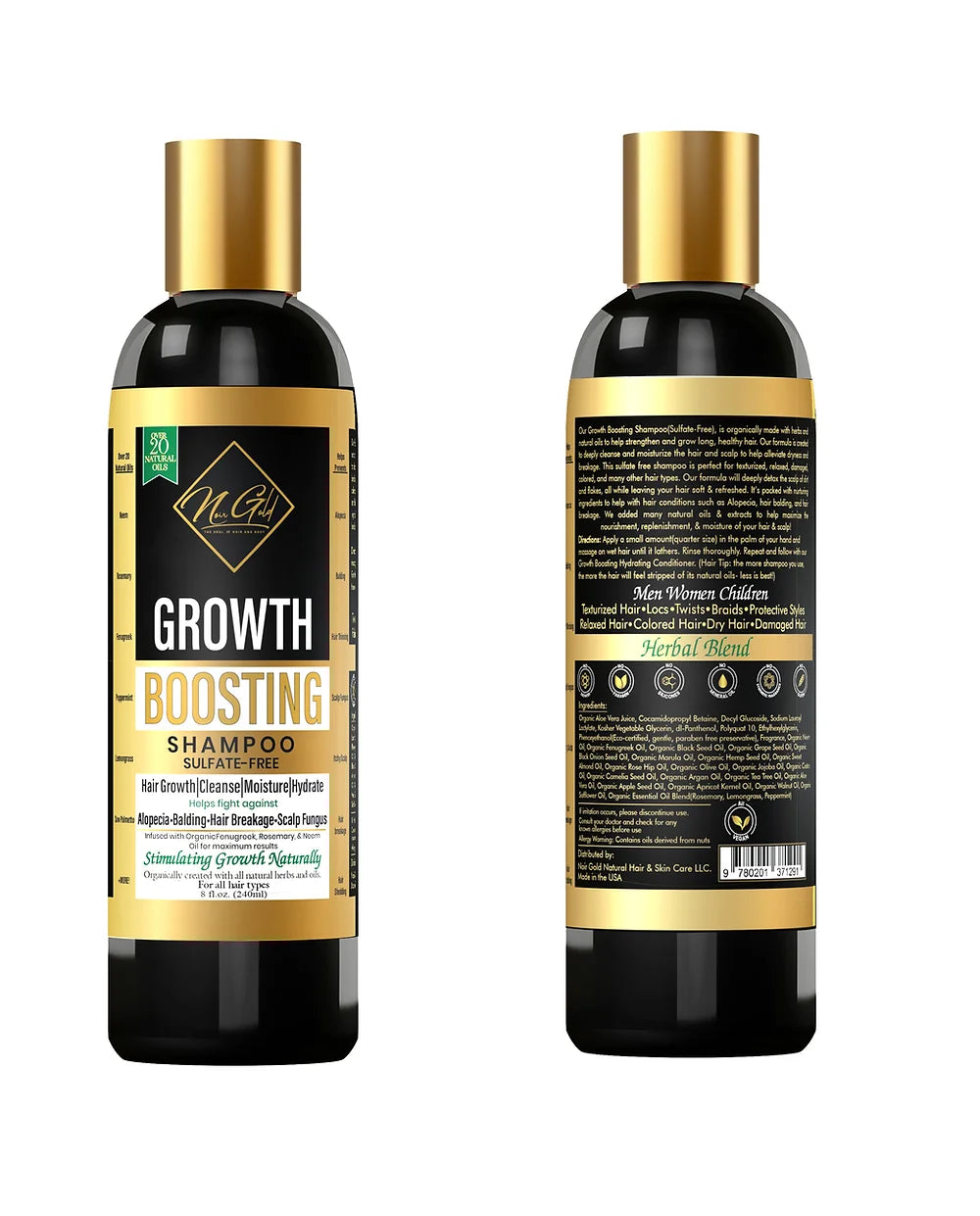 Organic Herbal Growth Boosting Shampoo(sulfate-free)